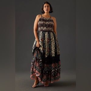 New Anthropologie Bhanuni by Jyoti Tiered Dress Black Size 16W